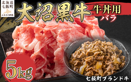 【北海道ブランド牛】大沼黒牛牛丼用（バラ5kg） NAM036
