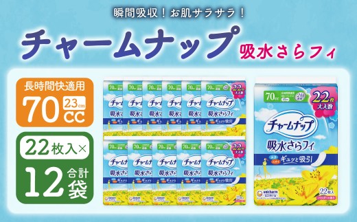 チャームナップ 長時間快適用 22枚×12パック 1箱 尿もれパッド 吸水ケア 備蓄