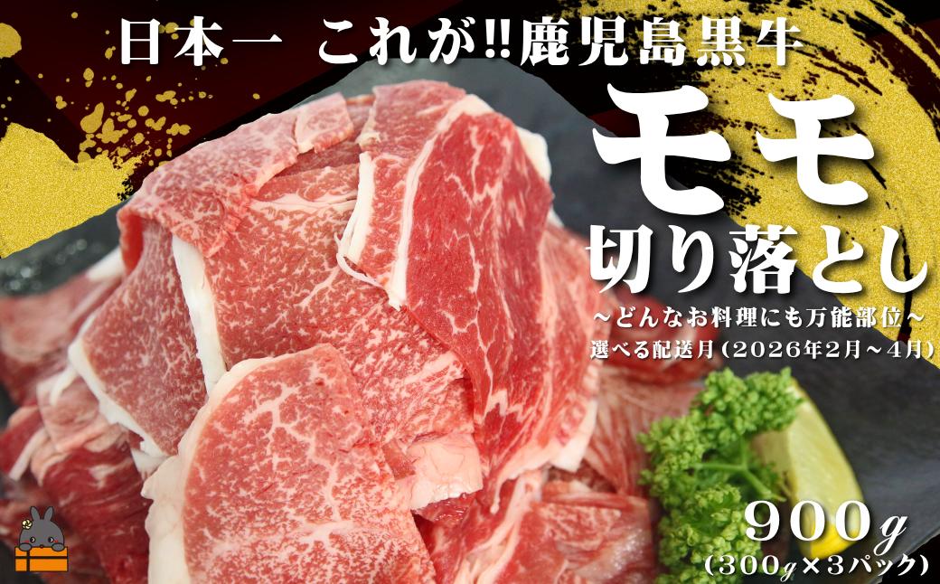 《2026年3月配送》和牛日本一獲得 これが!!鹿児島黒牛 モモ切り落とし 900g（300g×3P） ( 2026年配送 期間限定受付 万能部位 黒牛 黒毛和牛 牛肉 鹿児島 日本一 全国和牛能力共進会 徳之島 奄美 鹿児島 モモ 赤身 肉汁 JA食肉かごしま )