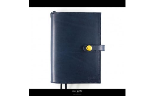 maf pinto (マフ ピント) レザー手帳カバー A6 (文庫本サイズ) ネイビー 本革 日本製