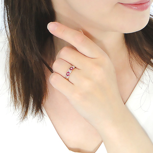 指輪 K18YG イエローゴールド ダイヤモンド 0.5ct ルビー レディース リング フラワー 花 パヴェ 月甲丸【f236-k18yg-ru】 ALPAZ099