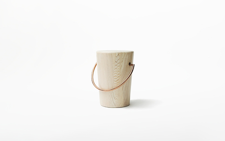 【FIL】ハンドルスツール MASS Series Handle Stool -Natural Wood & Copper Frame-　小国杉 スツール チェアー チェア ローチェア 丸椅子 椅子 