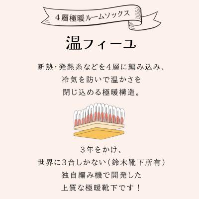 ふるさと納税 三宅町 温フィーユ 靴下 レディース メンズ 暖かい 厚手 ルームソックス 日本製:23~25cm ローズ |  | 02