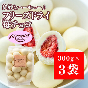 フリーズドライ苺チョコ 900g 300gx3袋 4月～10月発送 チョコレート チョコ スイーツ お菓子 おかし いちご ホワイトチョコ ギフト プレゼント 兵庫県 伊丹市