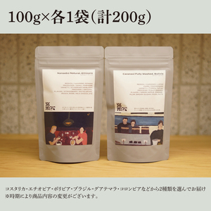 厳選２種類 スペシャルティーコーヒー (豆) 計200g【浅煎り 甘い フルーティー トップスペシャルティーコーヒー 水戸市 茨城県】（MB-3）