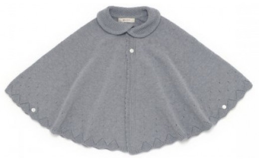 【紺青（洛陽染）】 衿付き 一重ケープ CO-W92-89 【7営業日程度で発送】|ベビー服 ベビー 赤ちゃん ニット ケープ 羽織り オーガニックコットン 綿 新生児～2歳 日本製