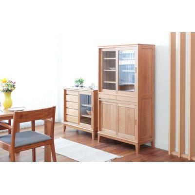 ふるさと納税 旭川市 旭川家具 MUKU工房オリジナル ムク ダイニングキャビネット チェリー_03232 |  | 01