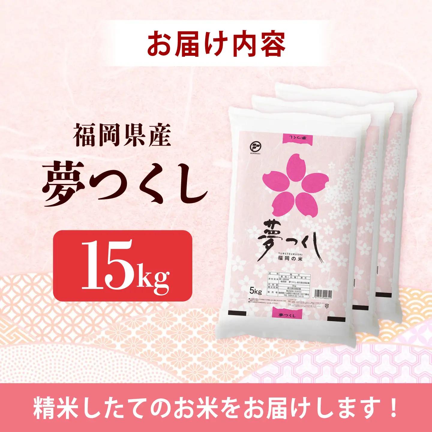 令和7年産　福岡県　夢つくし　15kg（5kg×3袋）《築上町》【カネガエ】[ABFA003]