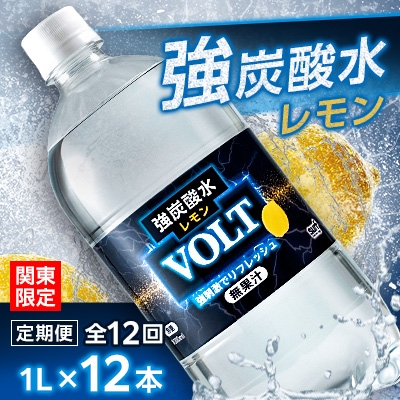 
                  ＜毎月定期便＞＜関東のみお届け＞強炭酸水レモン1L12本 計12L サーフVOLT(ボルト)全12回【4055695】
                