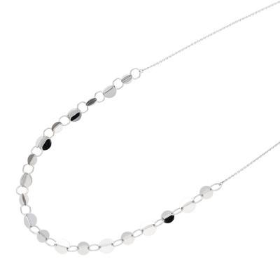 ふるさと納税 魚津市 K18WG サークルプレス デザインチェーンネックレス |  | 01