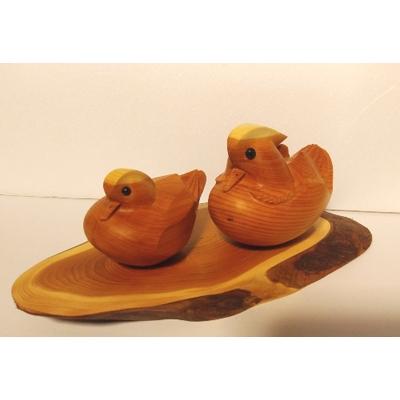 ふるさと納税 高山市 飛騨一位一刀彫　おしどり夫婦(大) e111 |  | 01