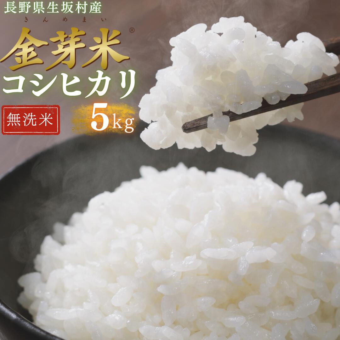 【ふるさと納税】【2026年米 先行予約】金芽米 生坂村産コシヒカリ 無洗米 5kg 長野県産 | コメ 白米 長野県 生坂村
