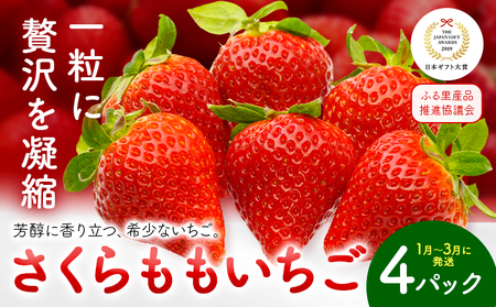 さくらももいちご 4パック 佐那河内村限定いちご