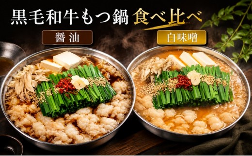
黒毛和牛もつ鍋 食べ比べ 白味噌・醤油 セット【配送不可：離島】
