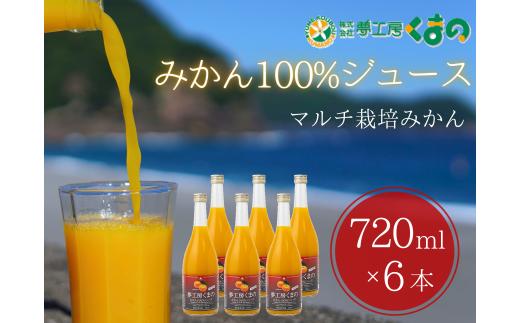 糖度12度以上【 マルチ栽培 みかん ストレートジュース 6本 】720ml×6本 段ボール箱 温州 みかん 100% オレンジジュース ご自宅用 子供 三重県 熊野市