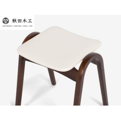 ふるさと納税 湯沢市 【秋田木工】スツール「No.202」　ウォールナット塗装×アイボリー[E7402-2]