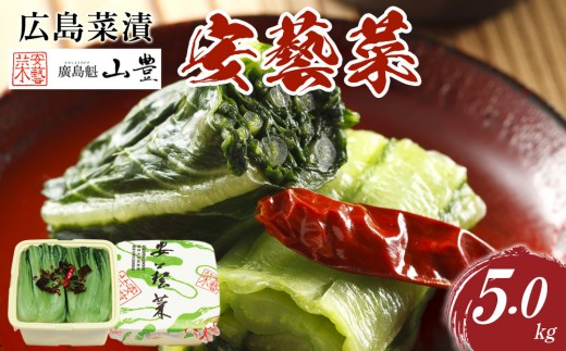 【先行予約】広島菜漬「安藝菜」 5.0kg（2026年度11月以降順次配送） | 漬物 広島菜漬 広島菜 安藝菜 国産漬物 漬け物 ご飯のお供 発酵食品 和惣菜 おかず 常備菜 家庭用 お取り寄せ 人気 おすすめ 広島県 広島市