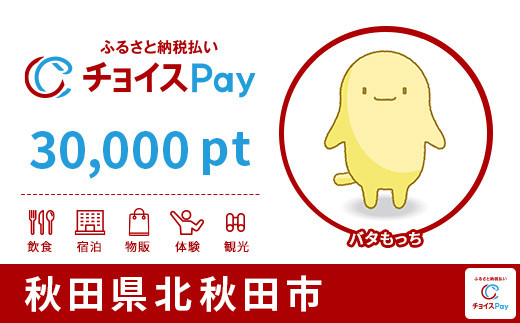 
北秋田市チョイスPay 30,000pt（1pt＝1円）【会員限定のお礼の品】
