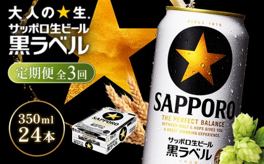 
                  【定期便全3回】サッポロ黒ラベル350ml×24本 | サッポロ黒ラベル 黒ラベル サッポロ サッポロビール ビール 生ビール お酒 アルコール 北海道醸造 麦芽 うまみ 後味 爽やか 泡 鮮度 お取り寄せ 北海道 恵庭市 恵庭【930040111903】
                