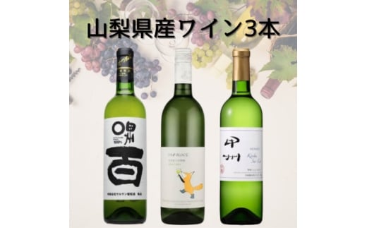 山梨県産甲州ワイン3本セット(1)　044【1682346】