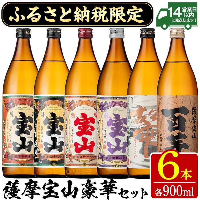 No.253 ふるさと納税限定！人気の焼酎！薩摩宝山豪華セット(6銘柄×各900ml 計6本) 焼酎 酒 アルコール 宝山 芋焼酎 薩摩芋 常温 常温保存 セット 飲み比べ 鹿児島 日置市【西酒造】