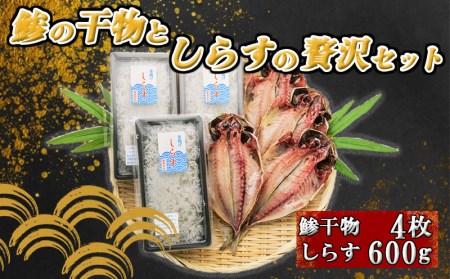 アジ 干物 4枚 釜揚げ しらす 200g 3個 600g アジ