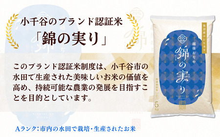 新潟産コシヒカリ 錦の実り Aランク 15kg | 新潟県 小千谷市 ブランド認証 令和7年