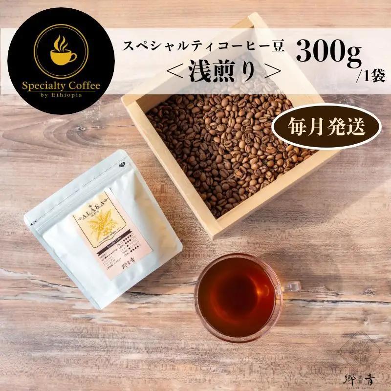 スペシャルティコーヒー焙煎豆 浅煎り 300g 定期便 全12回 12か月【毎月配送コース】