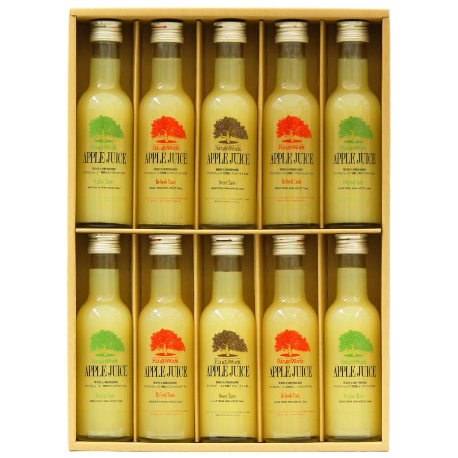 ＜RingoWork＞「完熟」アップルジュースミニボトル180ml×10