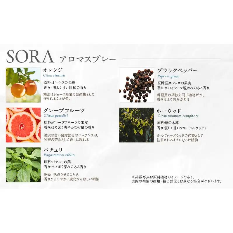 木々之重 SORA エッセンシャルオイル 10ml アロマスプレー 50ml セット アロマオイル アロマグッズ 香り 精油 天然由来 オレンジ グレープフルーツ カルダモン パチュリ ブラックペッパ