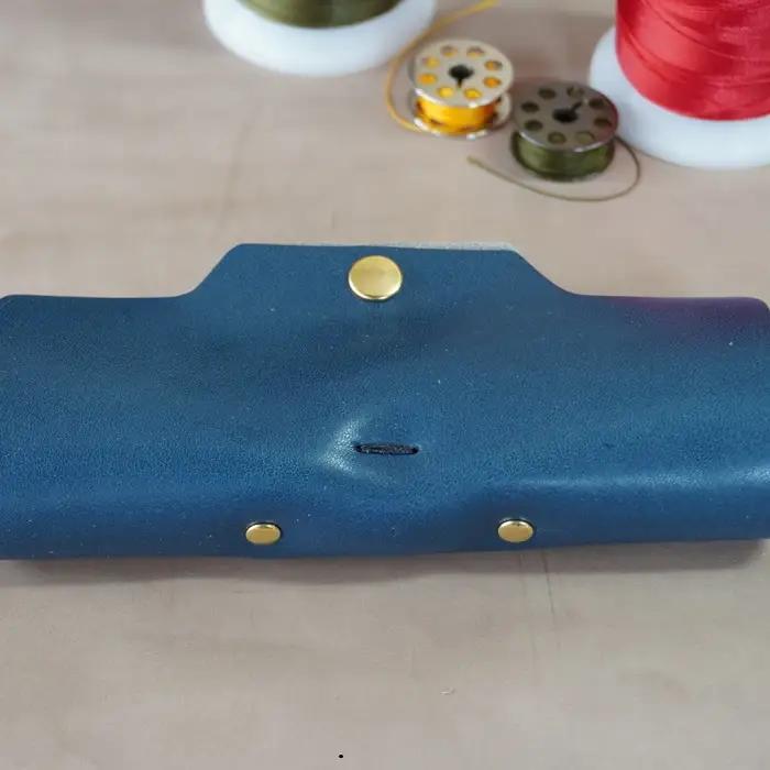 メガネケース 栃木レザー 牛革 日本製 レザー 天然皮革 眼鏡ケース 人気 おすすめ:ブルー