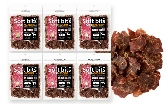 【全12回定期便】Softbits ドッグフード 馬（40g×6P）/ ドッグフード 犬 いぬ ドッグ おやつ ペットフード / 大村市 / サポート [ACAM039]