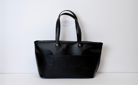 トートバッグ　ブラック (シルバー)  | バッグ 鞄 ファッション 小物 本革 革製品 赤穂市