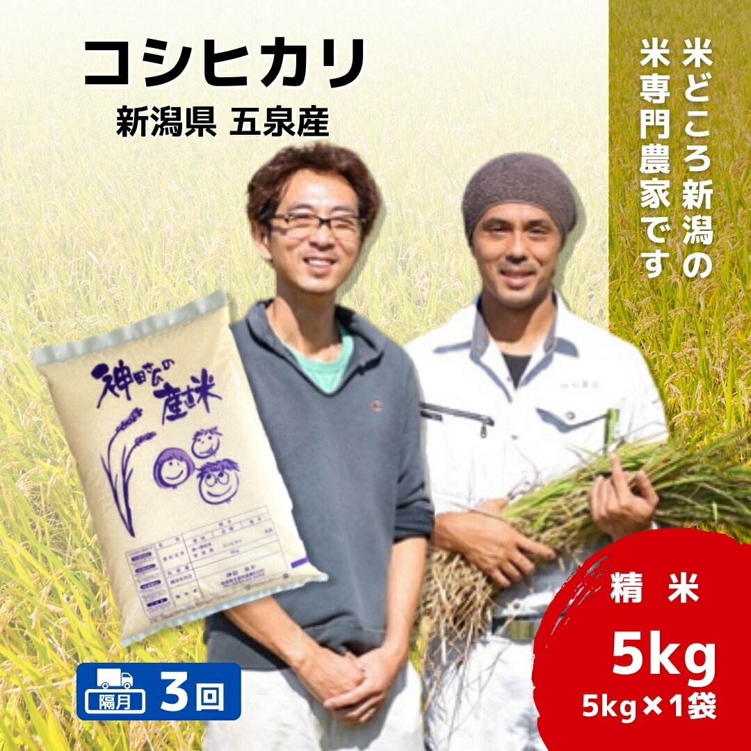 【ふるさと納税】令和7年産米 「わくわく農場」の新潟県五泉産コシヒカリ 精米 5kg（5kg×1袋）新潟県 五泉市 わくわく農場