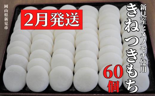 【2026年2月発送】きねつきもち 60個(6個入×10パック) 新見産ヒメノモチ使用