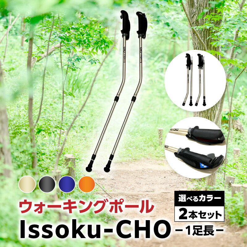 【ふるさと納税】ウォーキング Issoku-CHO（1足長） 【選べるカラー：シャンパンゴールド/オールブラック/ネイビーブルー/メタリックオレンジ 各2本セット】 大分県 大分市 2本セット ウォーキング 歩く 賞 受賞 日用品 歩行補助 1足長 おしゃれ R17013-SKU