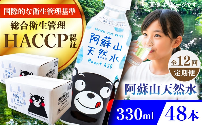 
                  【全12回定期便】阿蘇山天然水 330ml 計48本(24本×2ケース) / 330ml 天然水 ミネラルウォーター 水 天然水 飲料水 軟水 阿蘇の天然水 天然水 お水 ペットボトル 防災 国産 長期保存 備蓄 熊本県 菊陽町【丸富産業株式会社】 [BHDG022]
                