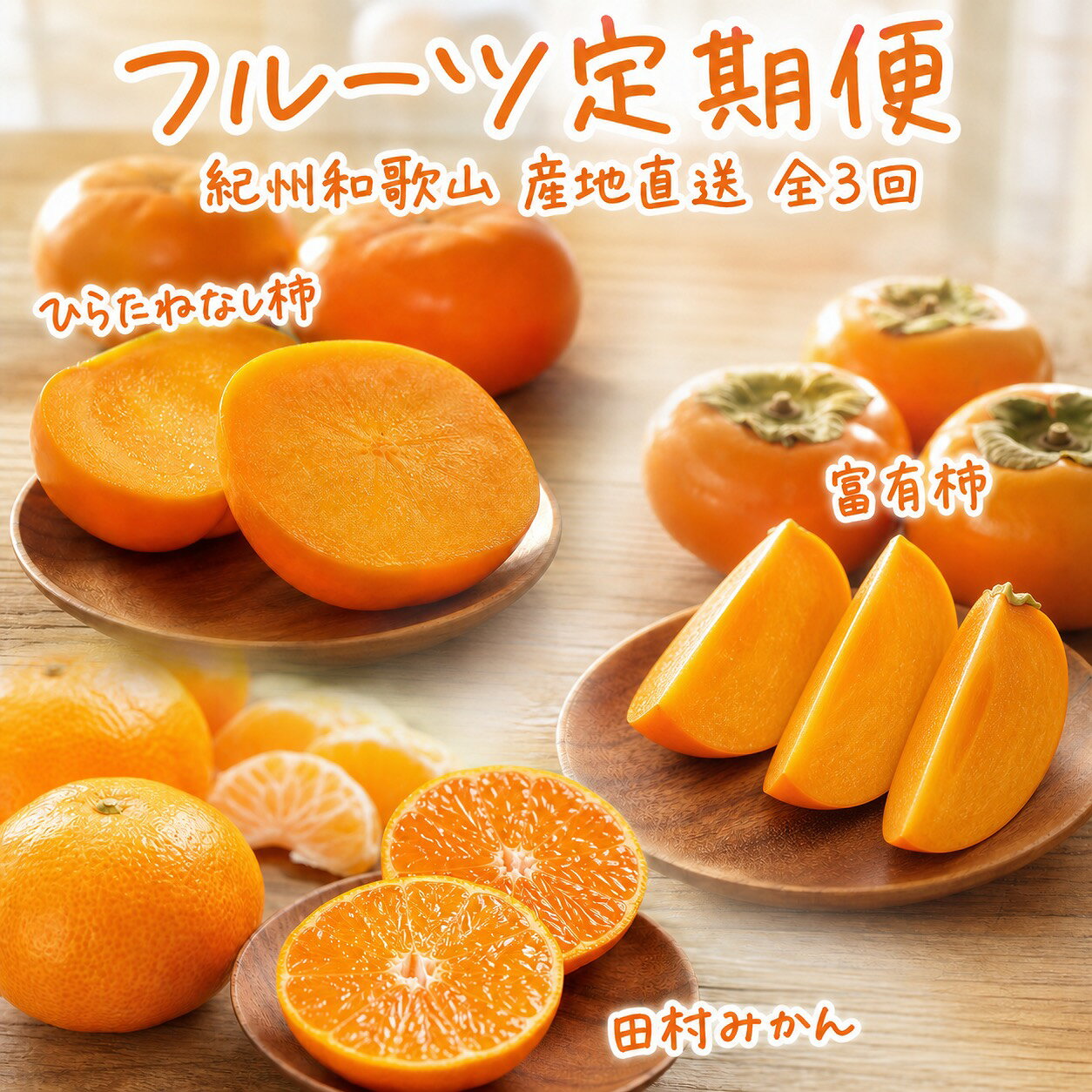 【ふるさと納税】【全3回定期便】秋の味覚 果物定期便　柿・みかん　旬のフルーツを毎月お届け♪ / フルーツ 果物 柿 みかん カキ ミカン 柑橘 フルーツ定期便 果物定期便 定期便 和歌山 有田