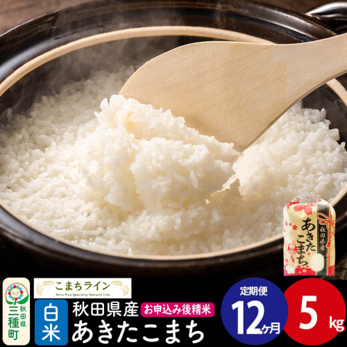 《定期便12ヶ月》【白米】あきたこまち 5kg 秋田県産 令和7年産  こまちライン