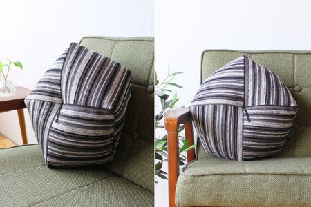 【洛中高岡屋】シンプルなデザインと素材感 おじゃみ座布団＜グラフ・ブラック＞[ 京都 老舗 座ぶとん クッション お手玉 黒 ストライプ リラックスアイテム 人気 おすすめ ラクに座れる 座り心地抜群