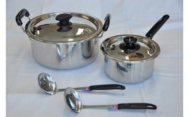 MTN プロ煮込鍋 & 片手鍋セット(お玉2本付) FC040107