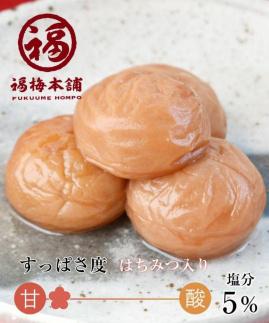 ご家庭用 はちみつ梅干し あまみつ梅 250g 減塩 最高級紀州南高梅 和歌山県産 福梅本舗