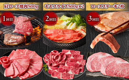 【6か月定期便】宮崎牛プレミアム定期便 牛肉 肉 肩ロース モモ スライス ロース ロースステーキ ステーキ ウデ 焼肉 ヒレ ヒレステーキ 宮崎牛 赤身 霜降り 料理 アウトドア キャンプ バーベキ