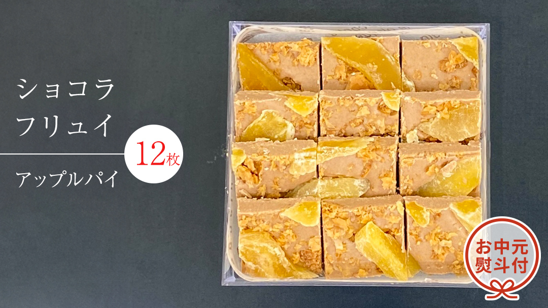 【 お中元 熨斗 付】 ショコラフリュイ アップルパイ 12枚 チョコレート チョコ スイーツ デザート 高級 ギフト 贈り物 お礼 プレゼント 手土産 お菓子 [DJ53-NT]