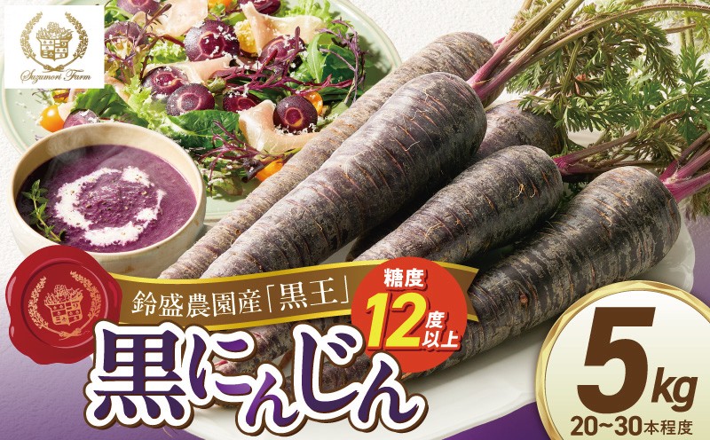 
                  〈予約受付〉メディア出演多数！【期間限定】おどろきの甘さと抗酸化力！　黒人参『黒王』5Kg　にんじん スーパーフード 健康  『満天☆青空レストラン』 『坂上＆指原のつぶれない店』 『ごはんジャパン』 メロン みかん 甘い 糖度 ジュース 自慢 カラフル ブラック キャロット 農作物 自然 野菜 老化防止  H022-014
                