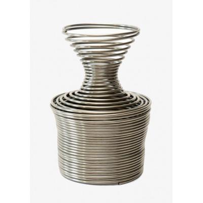 ふるさと納税 磐田市 SPRING VASE (flower vase)トラディショナル型　シルバー