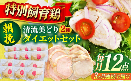 鶏肉 【3回定期便】 清流美どり ダイエットセット 2種 12点 [ANDL018] 鶏肉