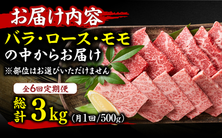 【全6回定期便】【和牛の旨味を堪能！】博多和牛焼肉用 500g 広川町/株式会社MEAT PLUS[AFBO071]