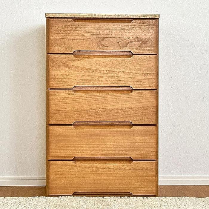 【ふるさと納税】大川家具 チェスト 幅56cm 5段 完成品 大容量 ナチュラル ベージュ | タンス 56 たんす 箪笥 桐材 天然木 国産 インテリア ファニチャー 人気 おすすめ 木製 収納家具 リビング 衣類収納 引き出し 収納棚 インテリア ファニチャー 人気 おすすめ 送料無料