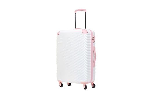 G531 【4～7泊用 抜群の安定感！】 ABS7352スーツケース M （ホワイト×ピーチ） TSAロック ダイヤル式 軽量キャリーケース 国内スーツケース 海外キャリーケース キャリーバッグ 軽い おしゃれスーツケース 中型 無料受託サイズ ファスナー ジッパー